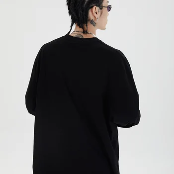 Aolamegs vyriški Marškinėliai Liepsna Laišką Print Long Sleeve T Shirt Vyrai, O Kaklas Plonas Harajuku Kolegija Stiliaus Hip-Hop Hipster Streetwear
