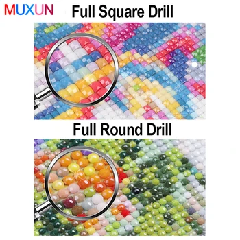 Muxun Pilna Deimantų, Siuvinėjimo Vilkas Mozaikos 5D Kryželiu Visiškai Gręžimo Diamond Tapyba 