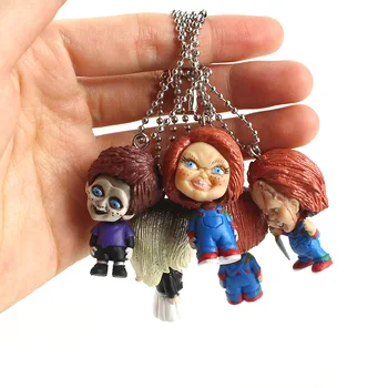 4cm 5vnt/set Siaubo Filmas Vaiko Žaisti Chucky Nuotaka Chucky & Son Lėlės paketų prižiūrėtojų raktinę Keychain Pakabukas Duomenys Žaislai
