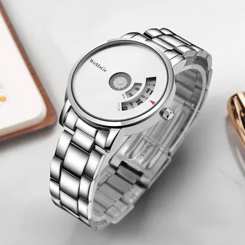 Kūrybos Laikrodžiai 2020 Naujas Stilingas Sidabrinis Apvalus Ciferblatas Kvarcinis Laikrodis Full Steel Watchband Laikrodis Karšto montre homme
