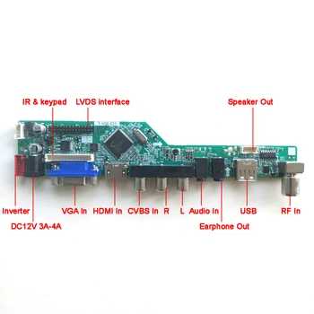 Už N156O6-L01/L02/L04 LVDS 40Pin WLED 1600*900 VGA+AV+USB+RF T. V56 ekrano valdiklis ratai valdybos 15.6
