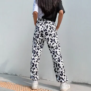 Y2k Mados Moteris Kelnės korėjos Stiliaus Karvė Spausdinti Pločio Kojų Harajuku Kelnės 90-ųjų Rudenį Streetwear Ponios E-Girl Mujer Pantalones