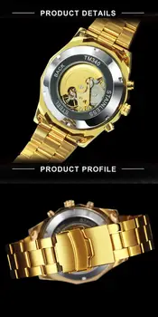 FORSINING Top Brand Prabanga Royal Žiūrėti Mens Skeletas Automatinis Mechaniniai Laikrodžiai, Auksiniai Nerūdijančio Plieno Dirželis Vyrų Riešo Žiūrėti