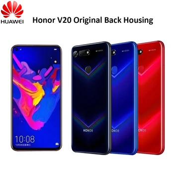 Originalus Huawei Honor V20 Atgal Baterijos Dangtelis Stiklo plokštės Galinės Durys Būsto Atveju shell 