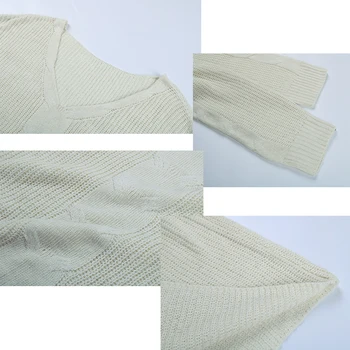 Moterų megztinis sukneles rudenį streetwear Puloveris Seksualus V-kaklo džemperis moterims megzti sundress rudenį megztiniai moterų 2020 m.