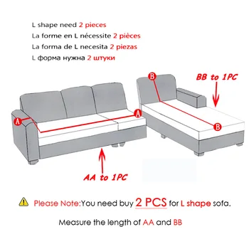 Elastinga spandex žakardo sofa cover karieta formos dulkėms ir dėmių-įrodymas, sofos dangtis, dviejų dalių L-formos porankiai sofa dangtis