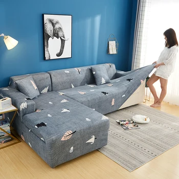 Elastinga spandex žakardo sofa cover karieta formos dulkėms ir dėmių-įrodymas, sofos dangtis, dviejų dalių L-formos porankiai sofa dangtis