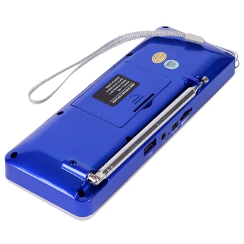 Mini Nešiojamas Įkraunamas Stereo L-288 FM Radijas, Garsiakalbis, LCD Ekranas, Parama TF Kortelė USB Disko MP3 Muzikos Grotuvas Garsiakalbis Mėlyna