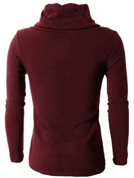 Geek naujas vyrų megztinis kontrasto spalvų megztinis plonas, aukštas atlošas trikotažas