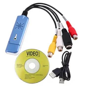 Už EasyCAP USB Video Capture Card Adapterio, TV, DVD, VHS Captura De V Deo Kortelės Audio AV Kompiuteris/CCTV Kameros EasyCAP USB DC60