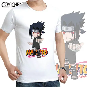 Uchiha Sasuke marškinėlius vyrų Naruto didelio dydžio modalinis viršų trumpomis rankovėmis, negabaritinių tinkinti O-kaklo viršūnes pritaikyti porą marškinėlius
