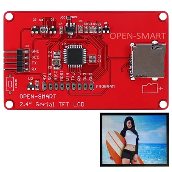ATIDARYTI-SMART 2,4 colių UART Serijos TFT LCD modulio Plėtra Skydas su TF kortelės lizdas Arduino UNO R3 Mega2560 Nano Leonardo