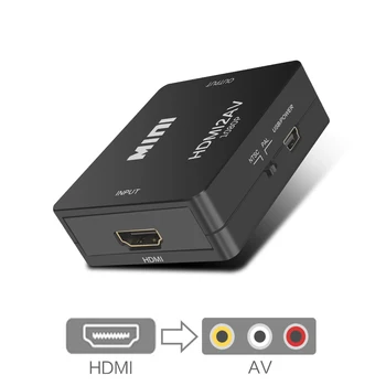 HDMI RCA Konverteris AV/RCA CVBS 1080P Vaizdo HDMI2AV Converter Box Parama NTSC PAL Išvesties HDMI AV