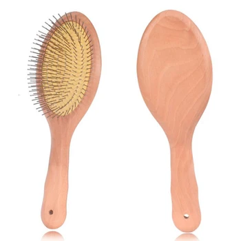 Medinis Plaukų Šepetys Plaukų Šukos Nustatyti, užkirsti Kelią Plaukų Slinkimas šukos su Plieno Adatų masažas oro Pagalvė Pagalvėlės Hairbrush