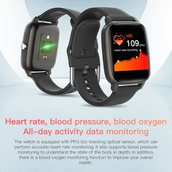 KARUNO Smart Watch Vyrų, Moterų Sporto IP67 atsparus Vandeniui Laikrodis Širdies ritmas, Kraujo Spaudimo Monitorius Smartwatch 