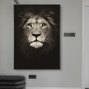 Liūtas-Tamsiai Drobė Menas, Plakatų ir grafikos Gyvūnų Sienos Meno Dekoratyvinis Nuotraukas Afrikos Liūtas Drobės Tapybos Namų Sienų Dekoras