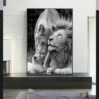 Liūtas-Tamsiai Drobė Menas, Plakatų ir grafikos Gyvūnų Sienos Meno Dekoratyvinis Nuotraukas Afrikos Liūtas Drobės Tapybos Namų Sienų Dekoras