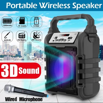 Portable Bluetooth Speaker Nešiojamos Belaidžio Garsiakalbio Garso Sistema 5W Stereo Su Mikrofonu FM Lauko Šalies Garsiakalbis 1200mAh