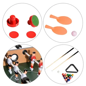 HOMCOM Mesa Multijuegos 4 lt 1 Incluye Futbolin Oro Ritulio Ping-Pong y Billar Juguete de Madera para Ninos y Adultos 87x43x73cm