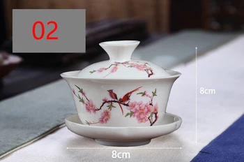 Kinija Rankomis Dažyti Arbatos Rinkinys,Dehua Aukštos kokybės balto porceliano gaiwan porceliano arbatos puodą nustatyti kelionės Gražus ir paprastas virdulys