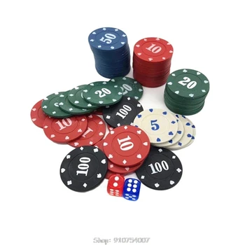 100vnt Turas Plastikinių Žetonų Kazino Pokerio Kortų Žaidimas, Baccarat Skaičiavimo Priedai 5/10/20/50/100 N04 20 Dropship