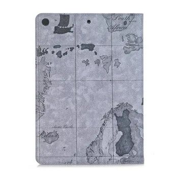 Plonas Flip Stand case For iPad Oro A1474/A1475/A14 funda tablet Retro Žemėlapis stilius atveju 