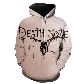 Death Note, Hoodies Anime Stiliaus Gobtuvu Palaidinukė Vyrai Moterys Cosplay Sporto Atsitiktinis Megztinis Hoodie Pavasario Mados Hip-Hop Viršų Male
