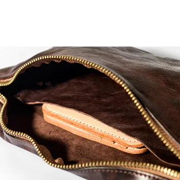 AETOO Rankų darbo viršutinis sluoksnis karvės odos krūtinės maišelį, daržovių raugintos odos retro pečių maišą, raukšlėta asmenybės krepšys