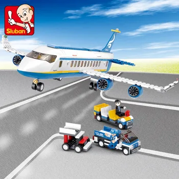 Sluban Avion Įrangos Pardavimas, Biuro Įrangos Krovininis Lėktuvas Oro Uoste Lėktuvo Modelį, Statyba Blokai, Playmobil Duomenys Miestą Brinquedos Švietimo Žaislai Vaikams