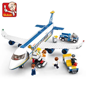Sluban Avion Įrangos Pardavimas, Biuro Įrangos Krovininis Lėktuvas Oro Uoste Lėktuvo Modelį, Statyba Blokai, Playmobil Duomenys Miestą Brinquedos Švietimo Žaislai Vaikams