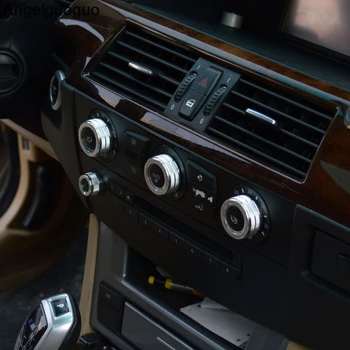 Angelguoguo 2008-2010 m. BMW E60 konsolė oro kondicionavimo sistema garso valdymo mygtukas mygtukas CD skydelio dangtelį rėmo lipdukas