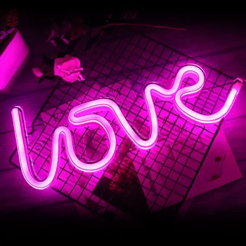 Kūrybos LED Neon Light Pasirašyti MEILĖ ŠIRDIES Vestuves Apdailos Neoninės Lempos Valentino Dieną Miegamasis Namų Dekoro Naktį Lemputė Dovanų
