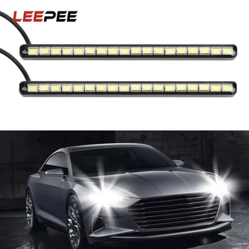LEEPEE 18 Led Automobilių Dieniniai Žibintai DRL Universalūs Super Šviesus Automobilyje LED dienos šviesos Automobilio Stiliaus