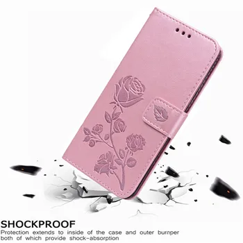Prabangus Odinis Flip Book Atveju, Motorola Moto Vieną Makro G8 Žaisti Plus G Stylus G8 Stylus Rožių Gėlių Piniginės Stovėti Telefono Dangtelį