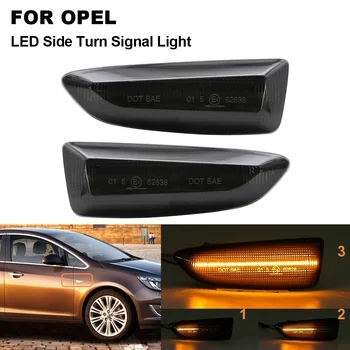 2x Dinaminis LED Šoniniai Gabaritiniai Žibintai Teka Posūkio Signalo Lemputė Pusėje Kartotuvas Lempa Už Opel Vauxhall Astra J K Vectra C Insignia