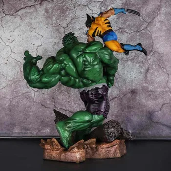 Anime Stebuklas Hulk Vs Wolverine Statula Veiksmų Skaičius, 1/6 masto tapybos paveikslas PVC žaislai vaikams Brinquedos
