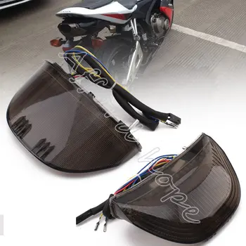 Universalus Honda CBR 600RR CBR1000RR Motociklo Fireblade LED Integruotą viršutinio Stabdžių žibinto Posūkio Signalo Dūmų Objektyvas Uodegos Šviesos
