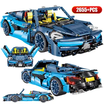 LOZ 1:10 Miestas Techninės Mini Bugatti Lenktynių Automobilių SS Modelio Blokai Bircks Nušvitimą Žaislai Vaikams Dovanos