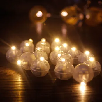 50Pcs Masažuoklis Mažas Apvalus Kamuolys Šviesos Jungiklis Balionas LED Blykstė Šviesos Lempų, Žibintų Šviesos Vestuves Gimtadienis Apdaila