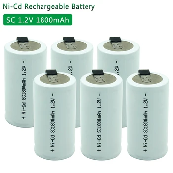 4-20pcs 1.2 V 1.8 Ah NICD Ni-cd Įkrovimo Baterija (akumuliatorius Ląstelių SC Sub C Ląstelių su Lydmetalis Tab Makita Hitachi Elektros Baterijos