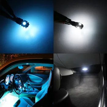 Edislight 12Pcs White Ice Blue Canbus LED Lempos, Automobilių Lemputės Interjero Paketas Rinkinys 2008-2017 Toyota Sequoia Žemėlapis Dome Kamieno Šviesos