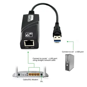 NAUJAS Atvykimo USB 3.0 Gigabit Ethernet RJ45 LAN (10/100/1000) Mbps Tinklo Adapteris, Skirtas PC Nešiojamas Laimėti