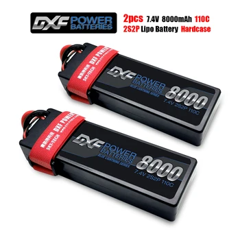 2VNT DXF Lipo Baterijos 4S 2S 14.8 V 8400mAh 7.4 V 8000mah 110C 120C HardCase RC HPI HSP 1/8 1/10 Buggy Automobilių Sunkvežimis