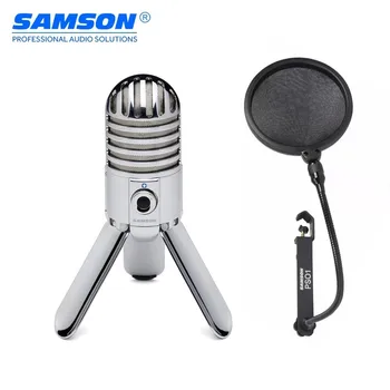 Profesinės Samsonas Meteoras Mic USB Cardioid Studija Mikrofonas su 3 Kartus-atgal, kojos Žaidimų Mikrofonas Transliacijos Įrašymo MIC