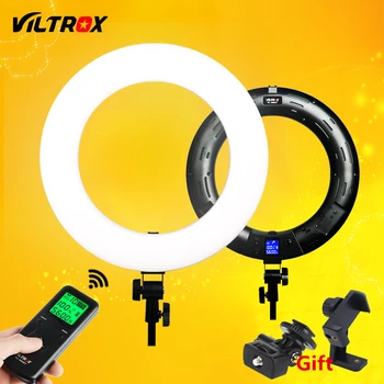 Viltrox VL-600T Belaidžio nuotolinio valdymo LED šviesos Žiedas 3300K~5600K fotoaparato nuotraukų fotografavimo Studijoje 