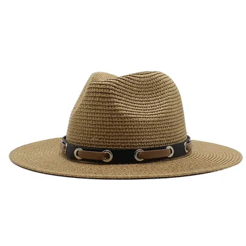 Vasaros Kepurės Moterims, Vyrams, Panama šiaudines Skrybėles Kelionės Beach Sun Skrybėlę Platus Kraštų Fedora Džiazo Skrybėlę