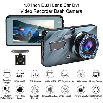 Automobilių DVR Camesh Cam 4 Colių 1080P Full HD Brūkšnys Kamera 170 Laipsnių Brūkšnys Cam Voiture Automobilių Naktinio Matymo G-Sensorius Automobilių Fotoaparatas, Diktofonas