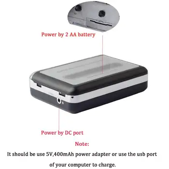 Walkman Kasečių Grotuvas, USB Kasetės į MP3 Converter Fiksuoti Garso Muzikos Grotuvas Juosta Cassette Recorder