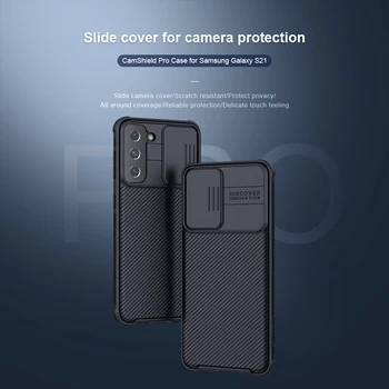 10vnt/daug Didmeninės Nillkin CamShield Pro Case For Samsung Galaxy S21 atveju dangteliu kameros apsaugos atveju