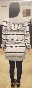 Striukė moterų Žiemos paltai moteris 2020 vilnos aksomo storio gobtuvu megzti šiltas, plonas, paltai ilgai drabužiai vestidos LBD1902